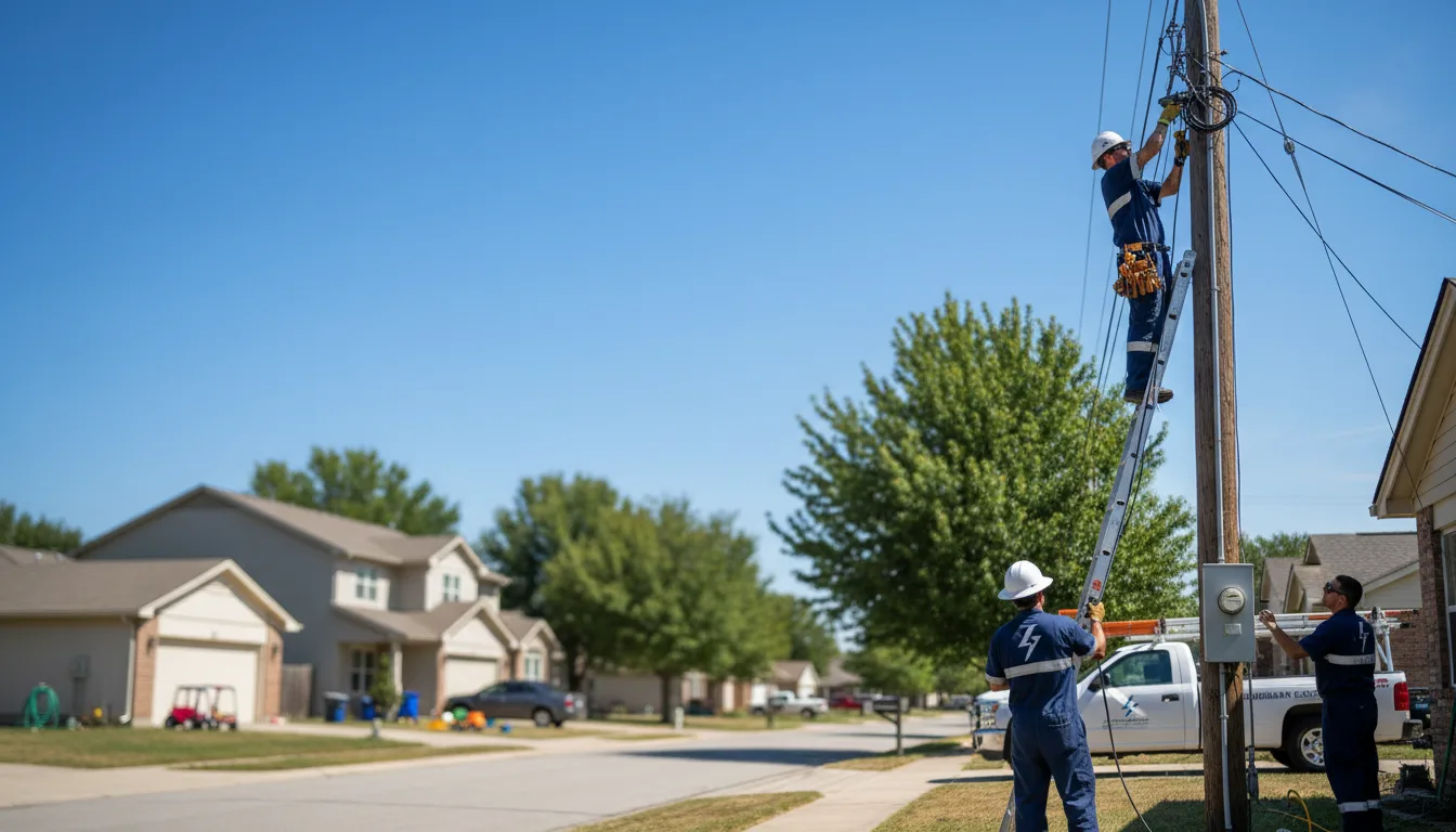 Residential electrician providing installation services in Combes, TX